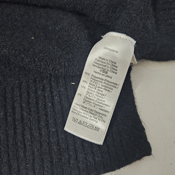 MADEWELL  Women’s Black Bell Sleeve Blouse Top Wool Blend XS - Picture 6 of 6